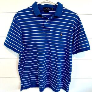 Polo Ralph Lauren Custom Slim Fit Men's Short Sleeve striped Polo Pony Logo L